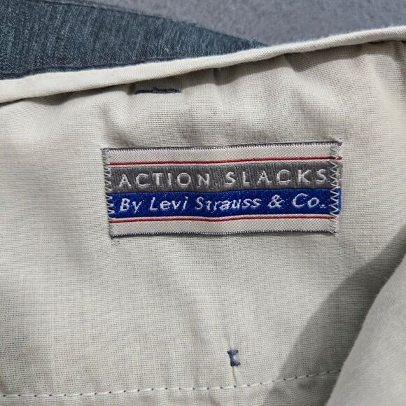 Vintage Action Slacks By Levi Strauss Men 52X30 (49X29.5) Blue Dress Pants - Picture 6 of 12